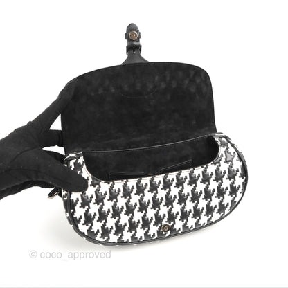 Christian Dior Bobby East-West Bag Black And White Houndstooth Embossed Calfskin
