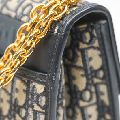 Christian Dior 30 Montaigne with Chain Blue Dior Oblique Jacquard