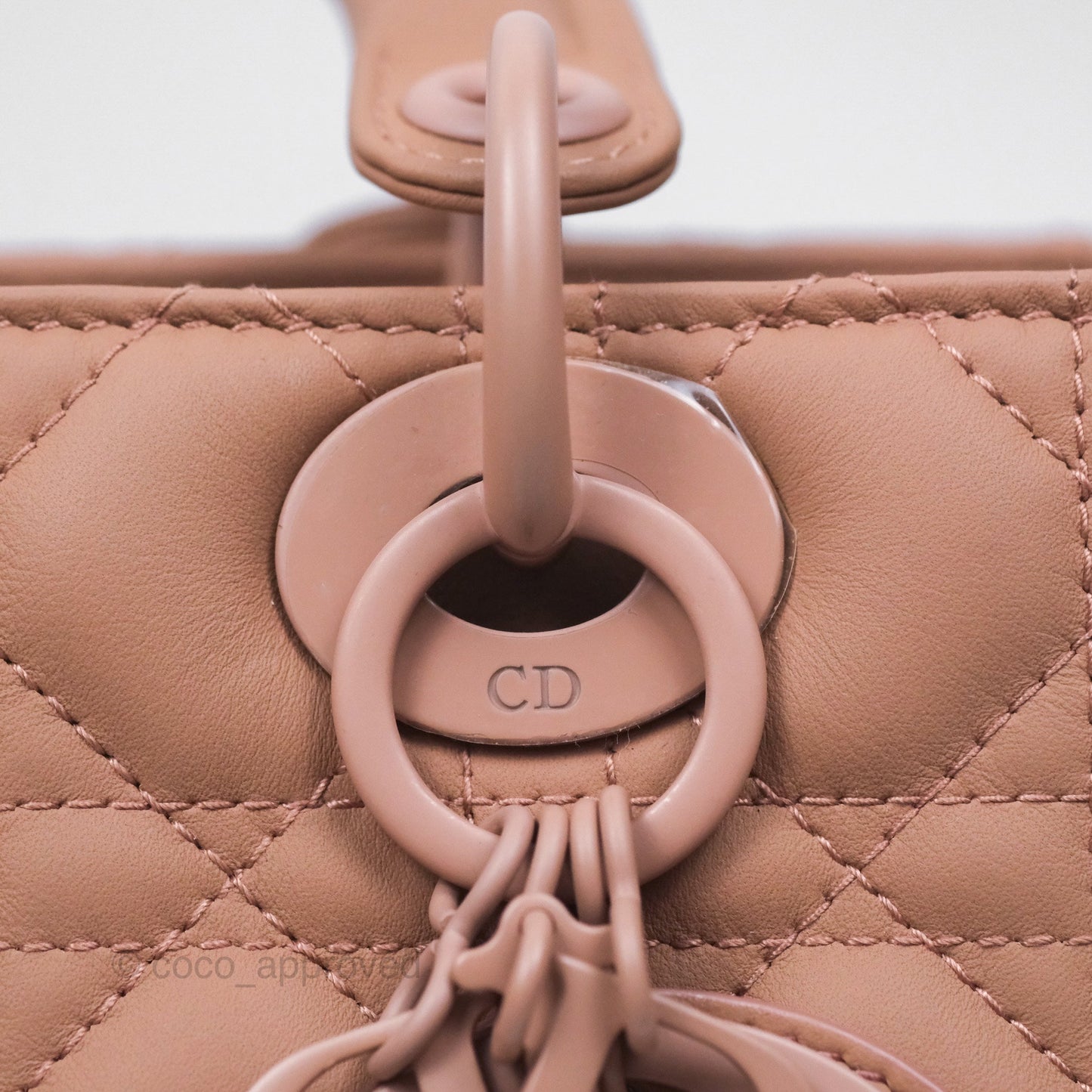 Christian Dior Medium Lady Dior Blush Ultramatte Cannage Calfskin