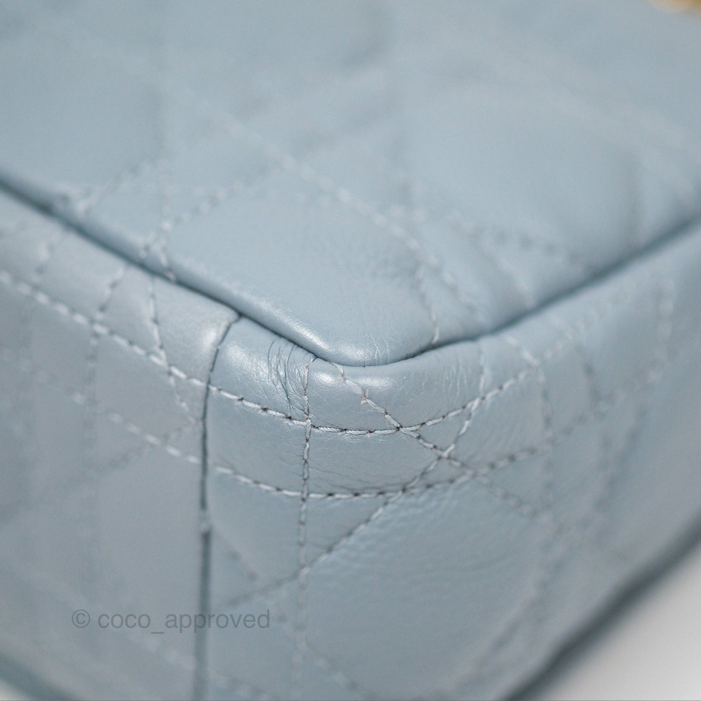 Dior Small Caro Bag Blue Supple Cannage Calfskin