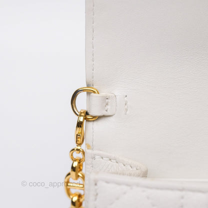 Dior Caro Pouch With Chain Latte Supple Cannage Calfskin