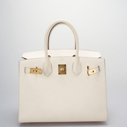 Hermes Birkin 30 Sellier Bag in Nata Epsom Leather with Gold Hardware