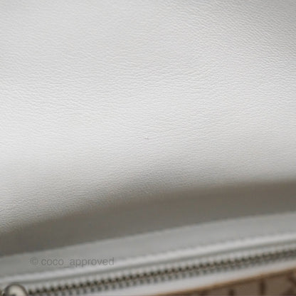 Christian Dior Cannage Mini Lady Dior White Silver Hardware