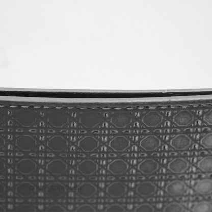 Christian Dior Metallic Sliver Card Holder Silver Hardware