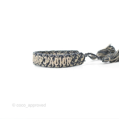 Christian Dior Bracelet Set Navy Blue Dior Oblique Embroidery