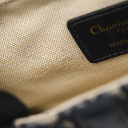 Christian Dior Mini Saddle Bag Blue Oblique Jacquard Gold Hardware