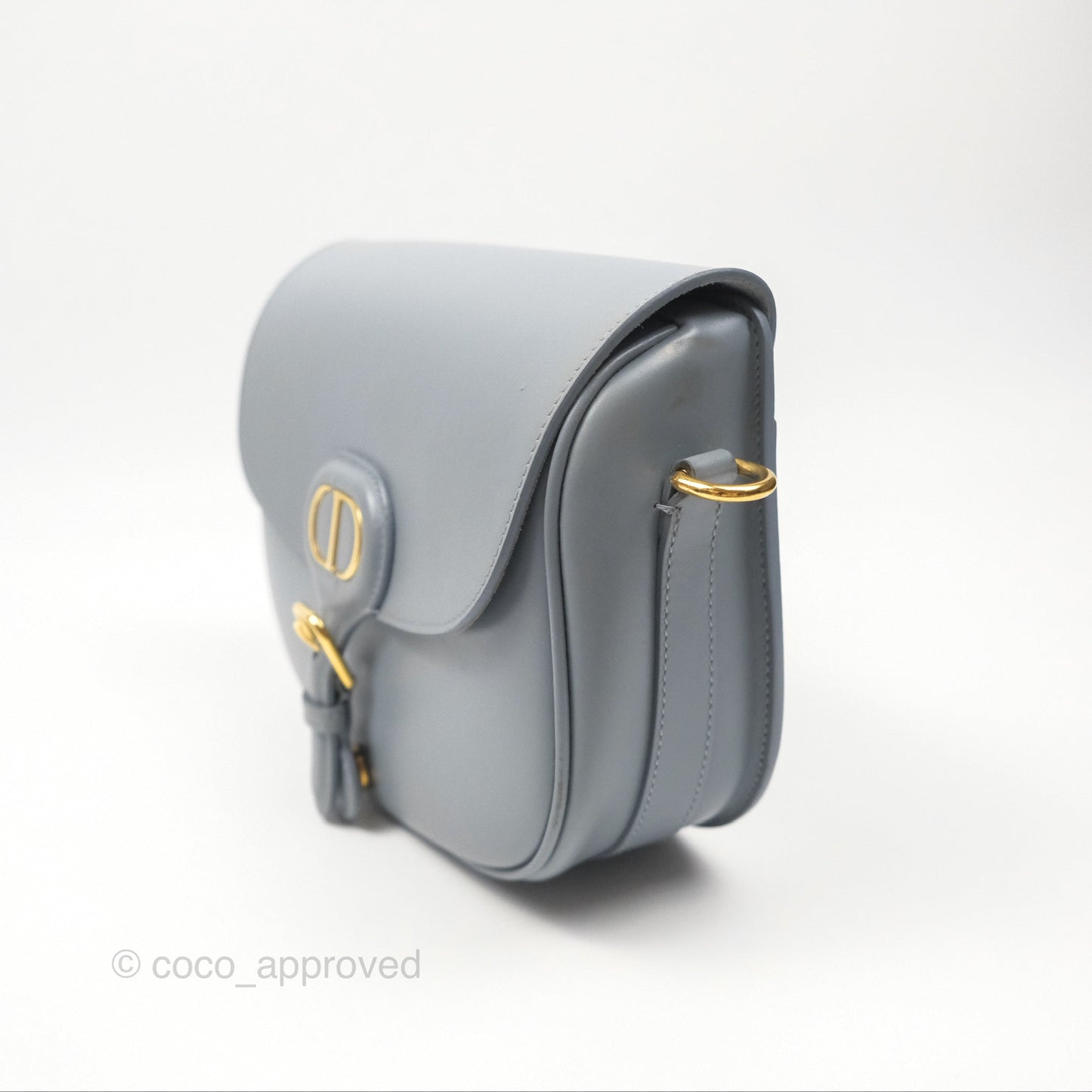 Christian Dior Medium Bobby Flap Grey Box Calfskin