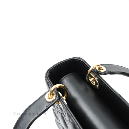 Christian Dior Lambskin My ABCDior Lady Dior Black Gold Hardware