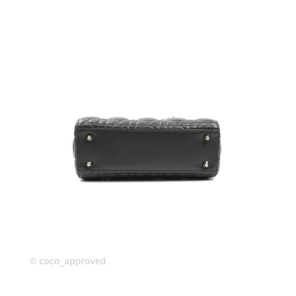 Christian Dior Lambskin My ABCDior Lady Dior Dark Grey Gold Hardware