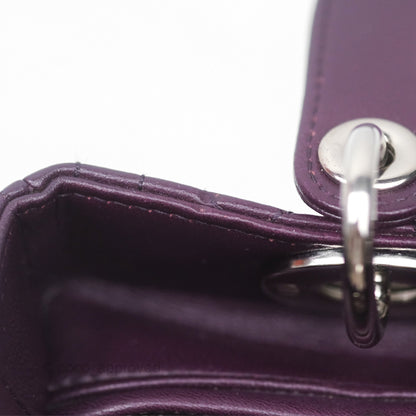 Christian Dior Medium Lady Dior Dark Purple Lambskin Silver Hardware