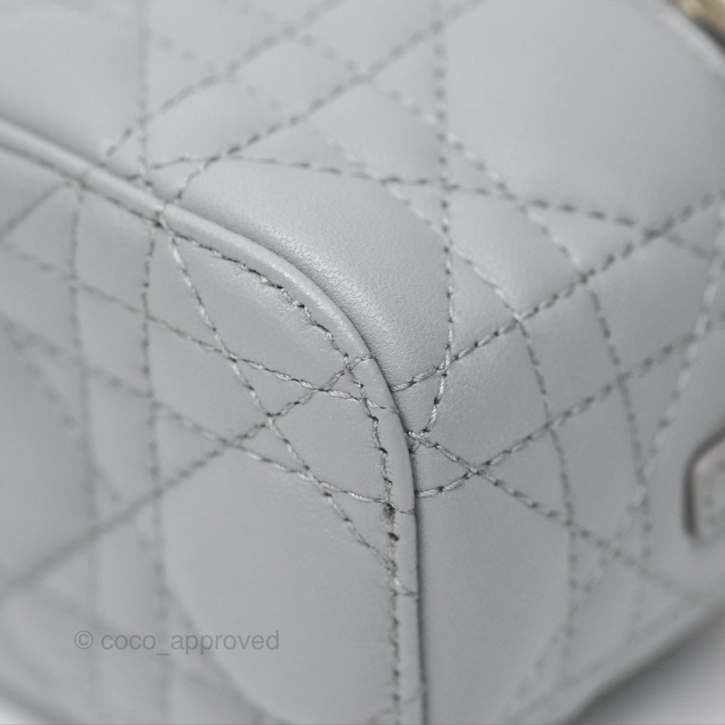 Christian Dior Micro Lady Dior Vanity Case Grey Cannage Lambskin