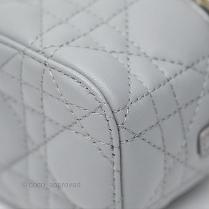 Christian Dior Micro Lady Dior Vanity Case Grey Cannage Lambskin