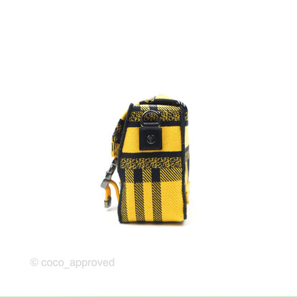 Christian Dior Small Diorcamp Bag Yellow Black Checkered Embroidery