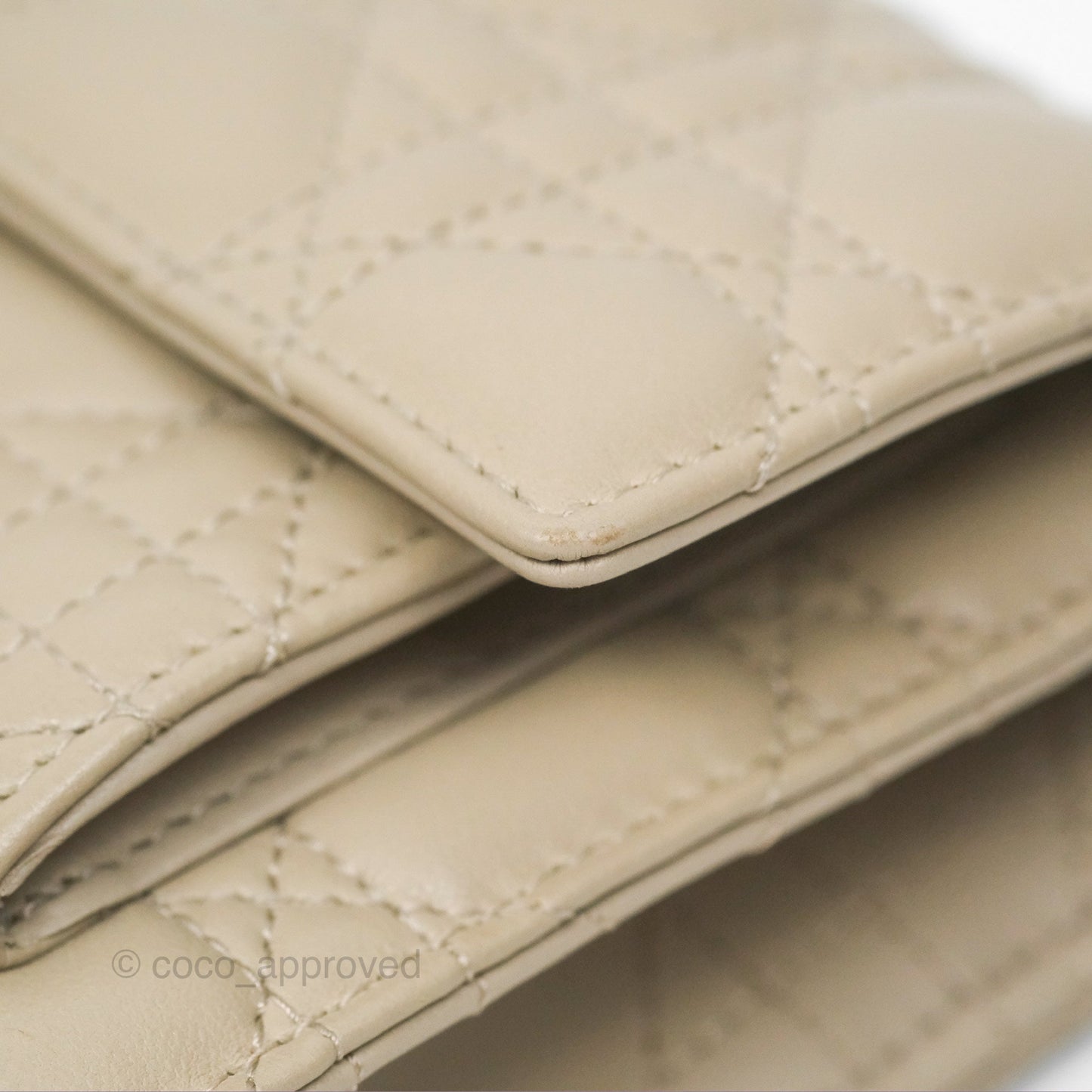 Christian Dior My Dior Daily Chain Pouch Sand-Colored Cannage Lambskin Gold Hardware