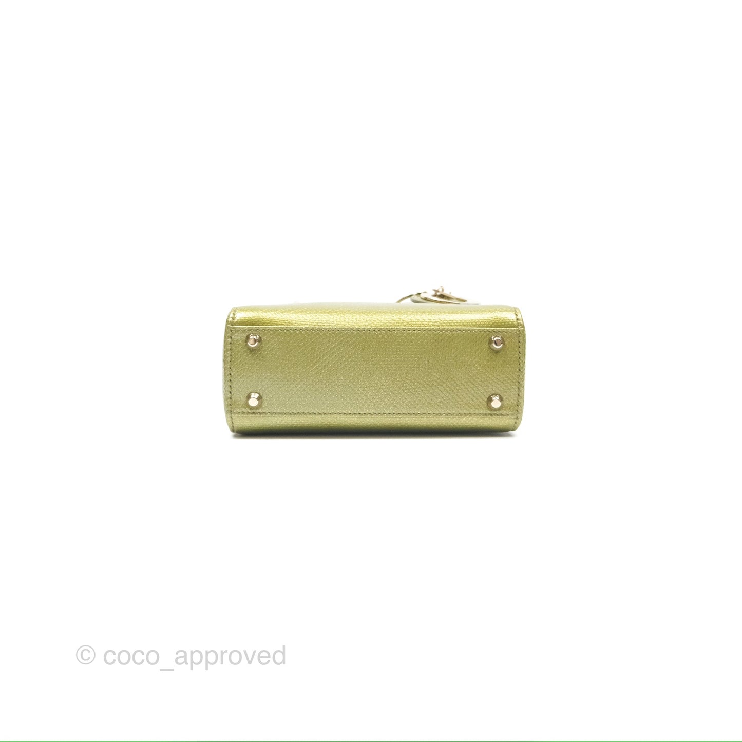 Dior Mini Lady Dior Green Metallic Lizard Gold Hardware