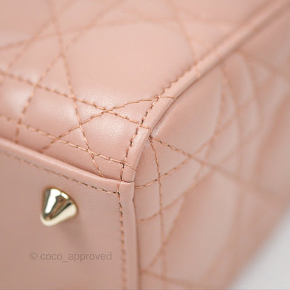 Christian Dior Small Lady Dior My ABCDior Blush Cannage Lambskin Gold Hardware