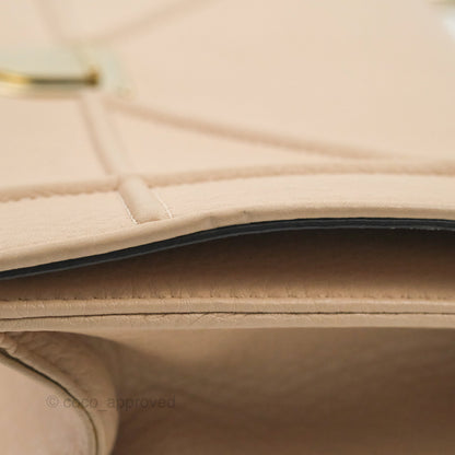 Christian Dior Small Diorama Calfskin Flap Bag Nude Pink Gold Hardware
