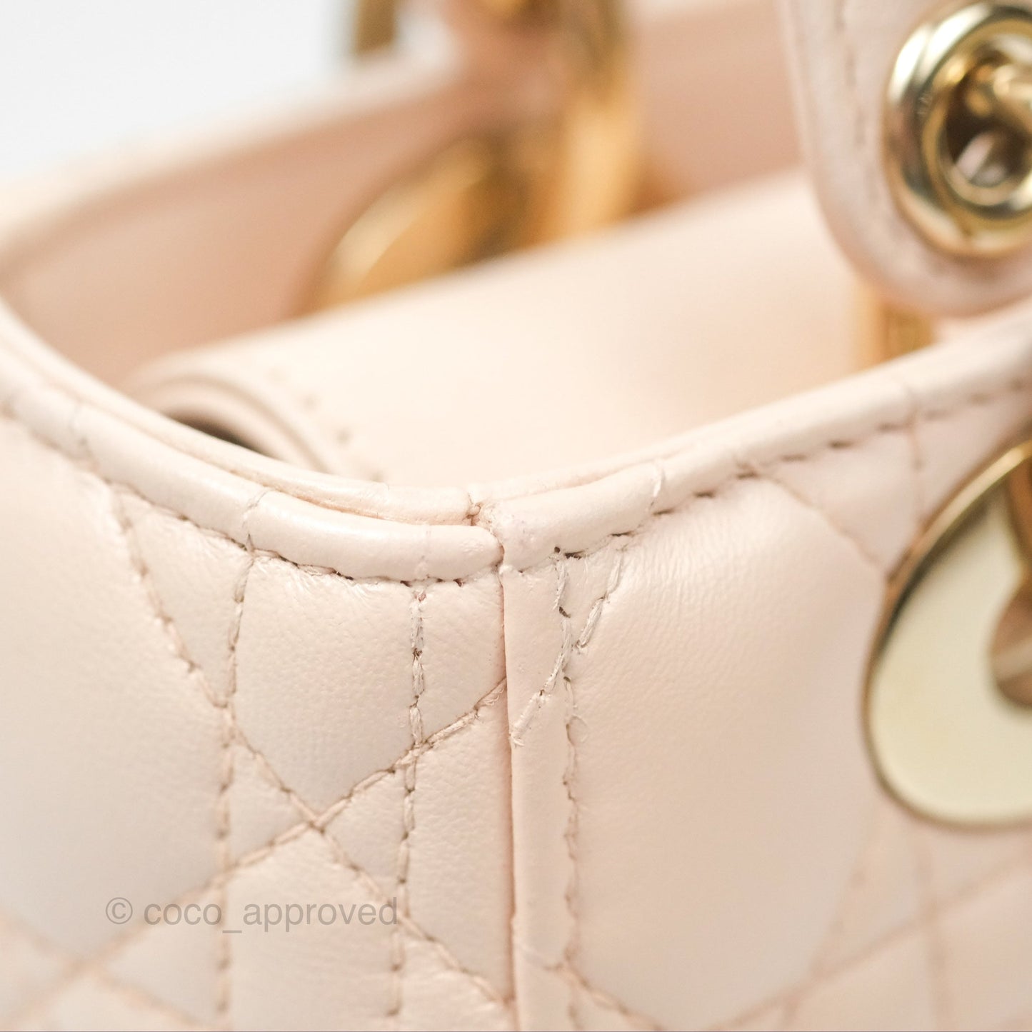 Christian Dior My ABCDior Lady Dior Baby Pink Cannage Lambskin Gold Hardware