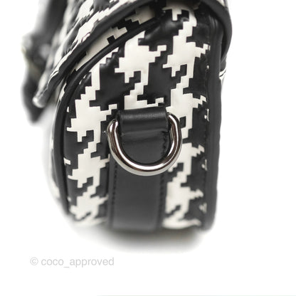 Christian Dior Bobby East-West Bag Black And White Houndstooth Embossed Calfskin