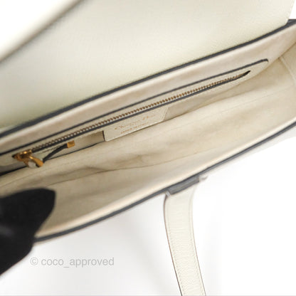 Christian Dior Saddle Bag White Grained Calfskin Gold Hardware