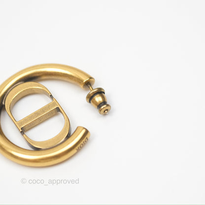 Christian Dior 30 Montaigne Hoop Earrings Gold Tone