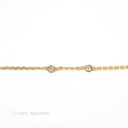 Christian Dior Petit CD Double Necklace Crystals Gold Tone