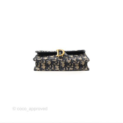 Christian Dior Blue Dior Oblique Jacquard Saddle Belt Pouch