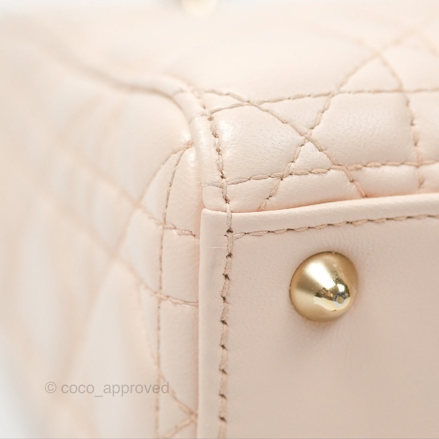 Christian Dior My ABCDior Lady Dior Baby Pink Cannage Lambskin Gold Hardware