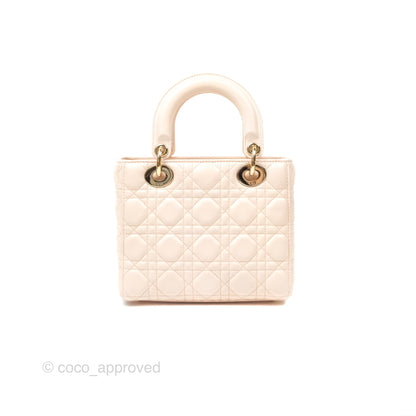 Christian Dior My ABCDior Lady Dior Baby Pink Cannage Lambskin Gold Hardware