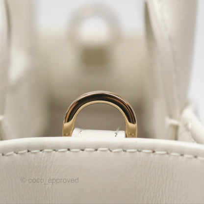 Christian Dior Mini Dior Book Tote Latte Macrocannage Calfskin Gold Hardware
