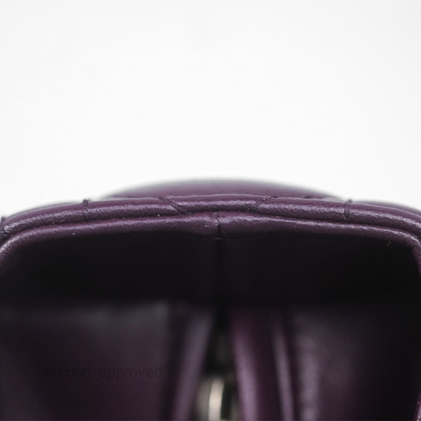 Christian Dior Medium Lady Dior Dark Purple Lambskin Silver Hardware