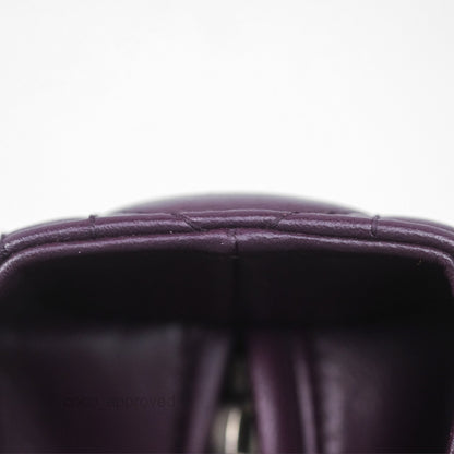 Christian Dior Medium Lady Dior Dark Purple Lambskin Silver Hardware