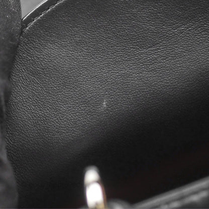 Christian Dior Cannage Mini Lady Dior Black Silver Hardware