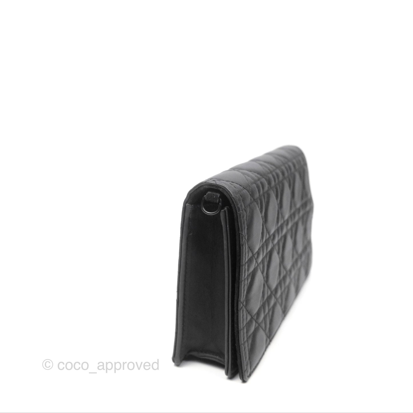 Christian Dior Lady Dior Small Clutch with Chain Lambskin So Black