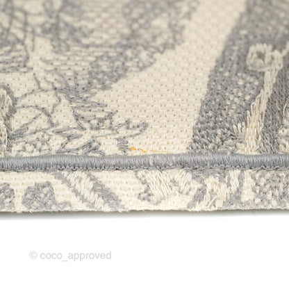 Christian Dior Medium (Old Small) Embroidered Toile De Jouy Light Grey Canvas Book Tote