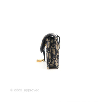 Christian Dior Blue Dior Oblique Jacquard Saddle Belt Pouch