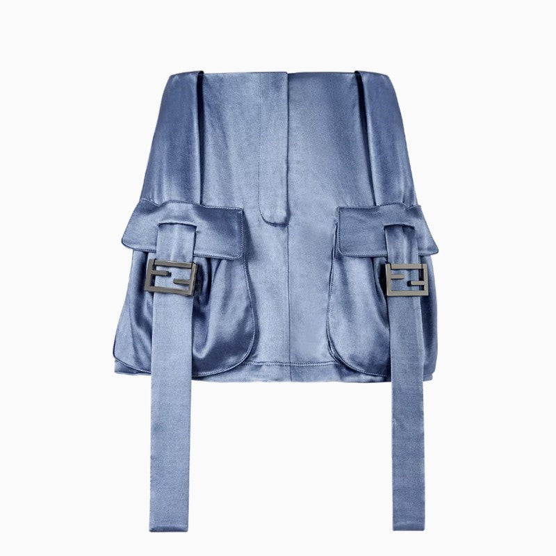 Fendi Blue Satin Skirt Women