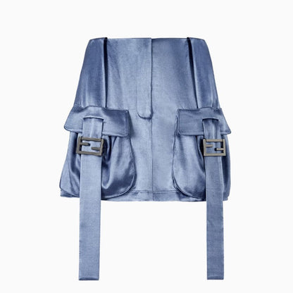Fendi Blue Satin Skirt Women