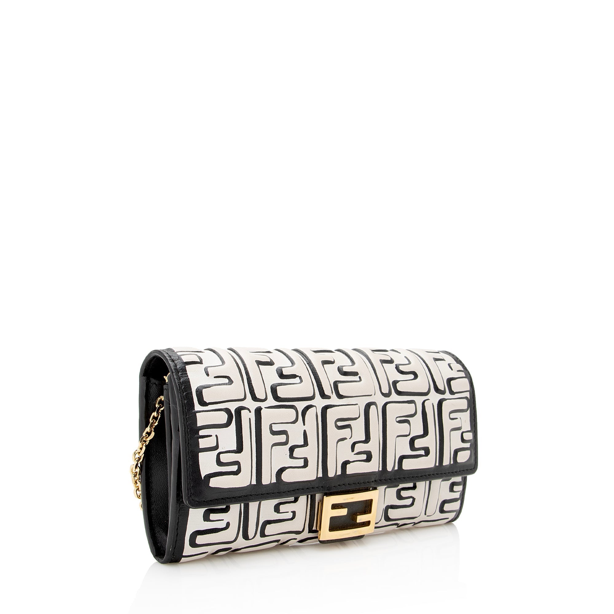 Fendi x Joshua Vides FF Logo Leather Wallet with Chain (SHF