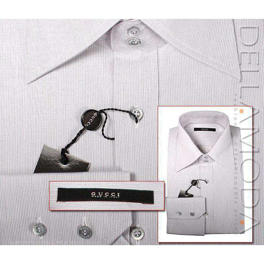 Gucci Body Slim Fit Dress Shirts, Beige Stripes