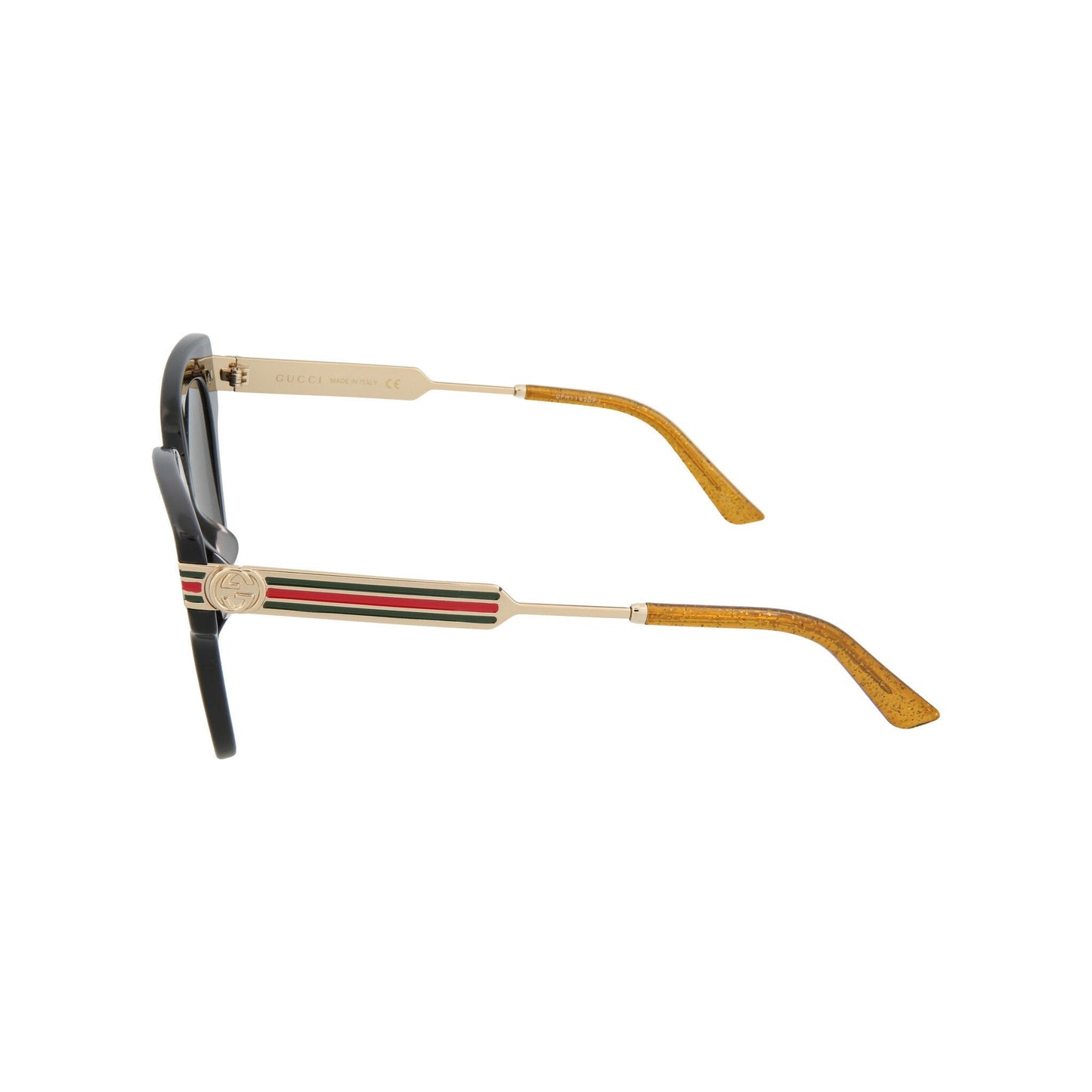 Gucci GG0281SA-001 Women's Black, Gold & Gray Novelty Sunglasses (S)
