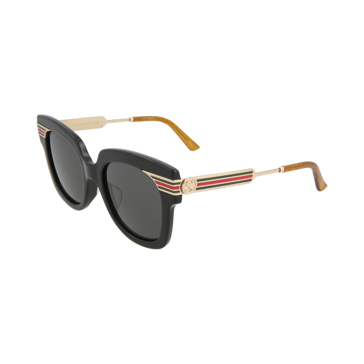 Gucci GG0281SA-001 Women's Black, Gold & Gray Novelty Sunglasses (S)