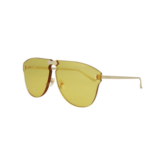Gucci GG0354S Aviator Golden Metal Sunglasses Unisex (S) Unisex