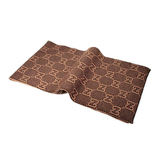 Gucci Scarf Men's Brown GG Pattern 100% Lana Wool (GGS40)