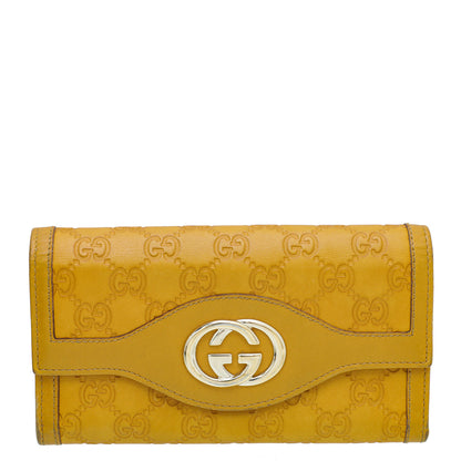 Gucci Yellow Guccissima Sukey Continental Wallet