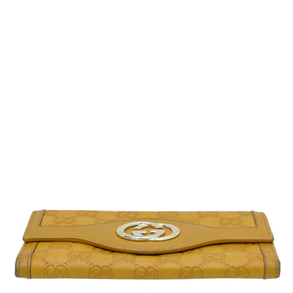 Gucci Yellow Guccissima Sukey Continental Wallet