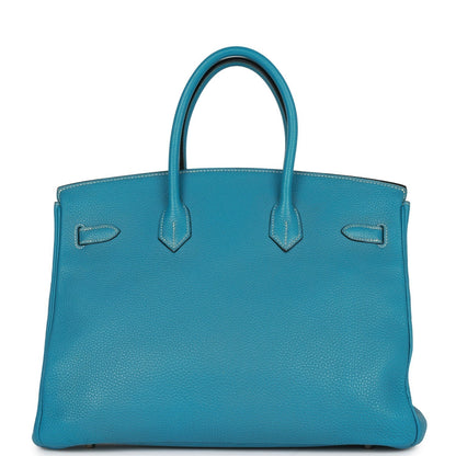 Hermes Birkin 35 Bleu Jean Togo Palladium Hardware
