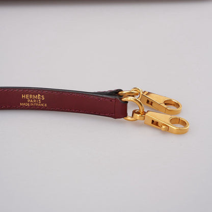 Hermes Kelly 32 Sellier Bag In Burgundy Box Leather With Gold Hardware from 2004