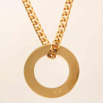 Celine Circle Logo Plate Necklace