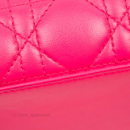 Christian Dior Lady Dior Medium Fuschia Pink Lambskin Gold Hardware